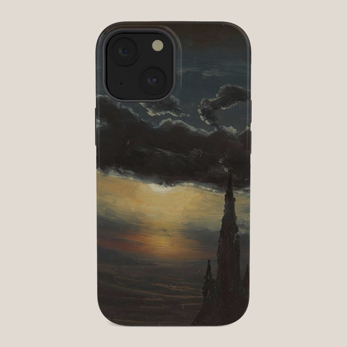 "Study of Clouds in Moonlight" by Knud Baade, 1848 iPhone Case