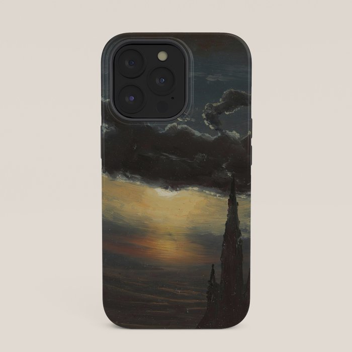 "Study of Clouds in Moonlight" by Knud Baade, 1848 iPhone Case