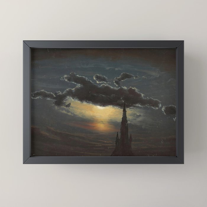 "Study of Clouds in Moonlight" by Knud Baade, 1848 Mini Art Print