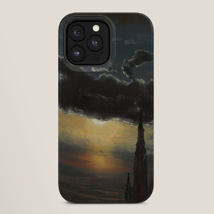 "Study of Clouds in Moonlight" by Knud Baade, 1848 iPhone Case