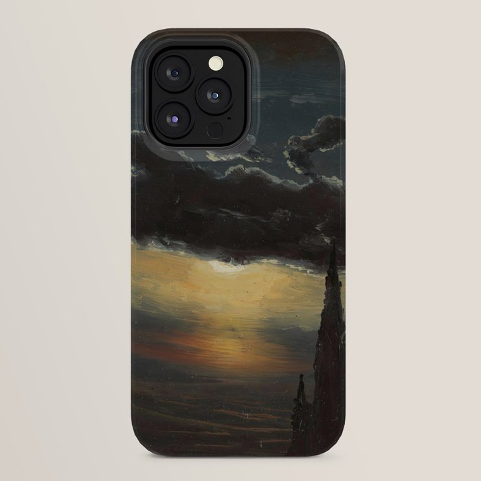 "Study of Clouds in Moonlight" by Knud Baade, 1848 iPhone Case