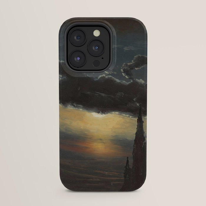 "Study of Clouds in Moonlight" by Knud Baade, 1848 iPhone Case