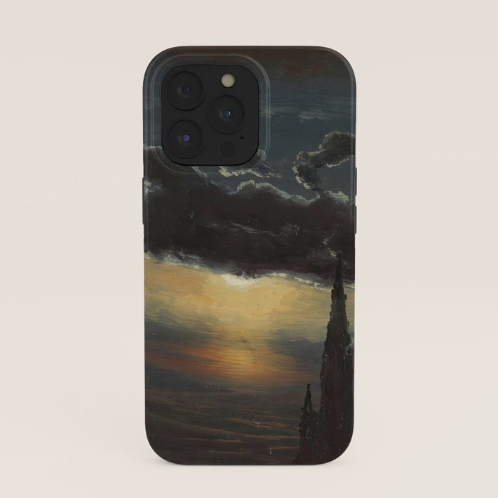 "Study of Clouds in Moonlight" by Knud Baade, 1848 iPhone Case