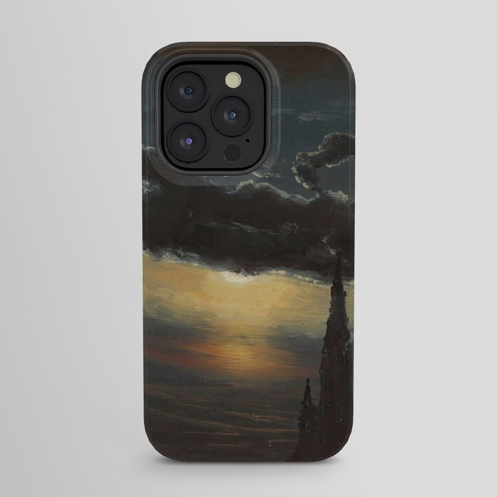 "Study of Clouds in Moonlight" by Knud Baade, 1848 iPhone Case
