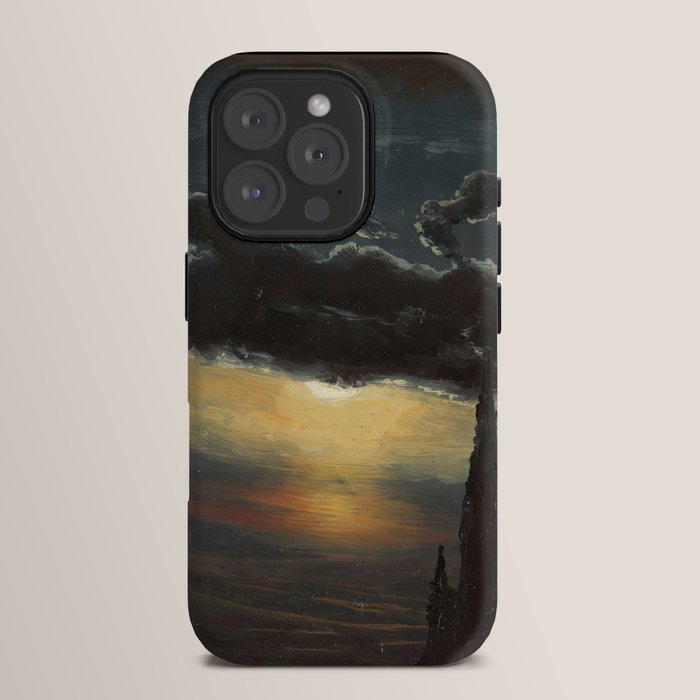 "Study of Clouds in Moonlight" by Knud Baade, 1848 iPhone Case
