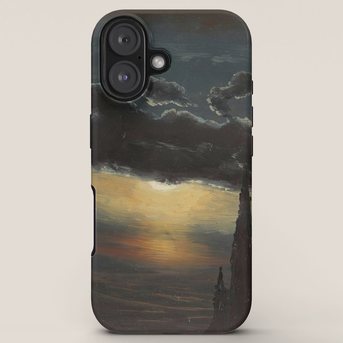 "Study of Clouds in Moonlight" by Knud Baade, 1848 iPhone Case