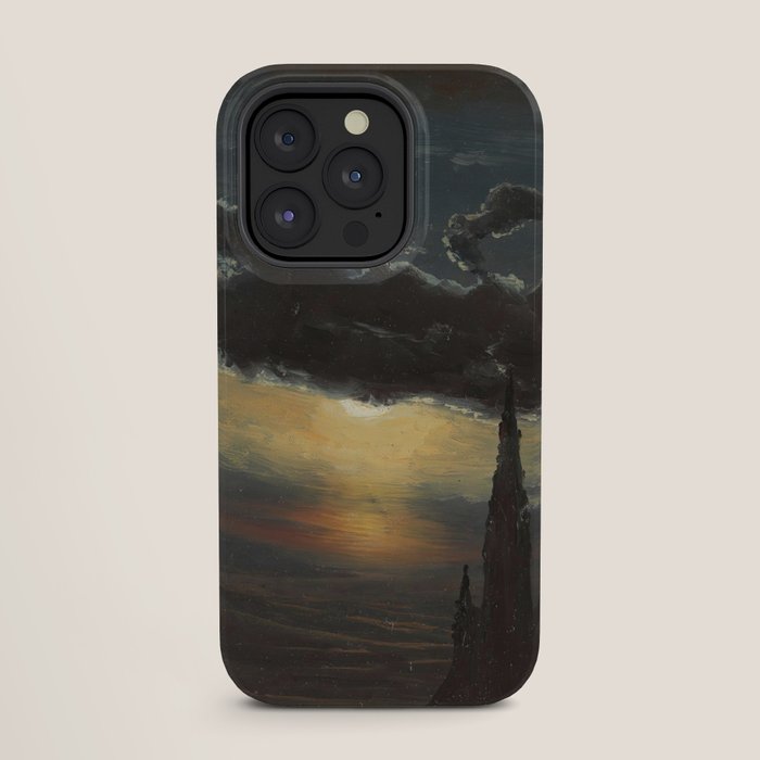 "Study of Clouds in Moonlight" by Knud Baade, 1848 iPhone Case