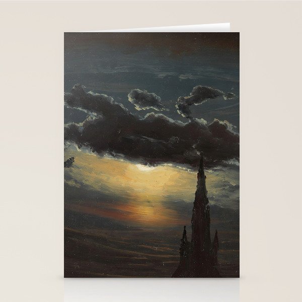 "Study of Clouds in Moonlight" by Knud Baade, 1848 Stationery Card