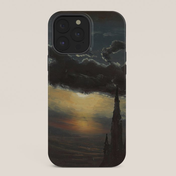 "Study of Clouds in Moonlight" by Knud Baade, 1848 iPhone Case