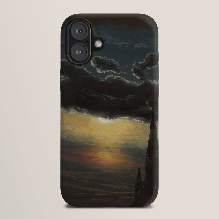 "Study of Clouds in Moonlight" by Knud Baade, 1848 iPhone Case