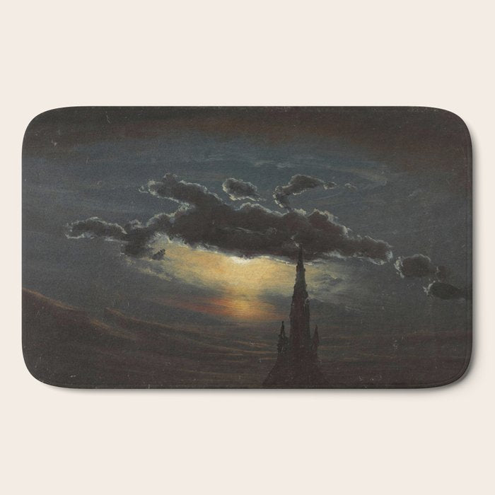 "Study of Clouds in Moonlight" by Knud Baade, 1848 Bath Mat