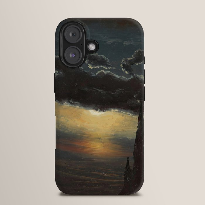"Study of Clouds in Moonlight" by Knud Baade, 1848 iPhone Case