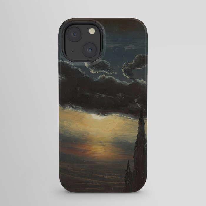 "Study of Clouds in Moonlight" by Knud Baade, 1848 iPhone Case