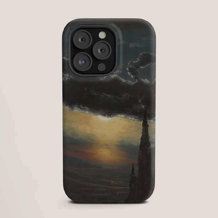 "Study of Clouds in Moonlight" by Knud Baade, 1848 iPhone Case