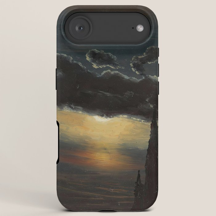 "Study of Clouds in Moonlight" by Knud Baade, 1848 iPhone Case