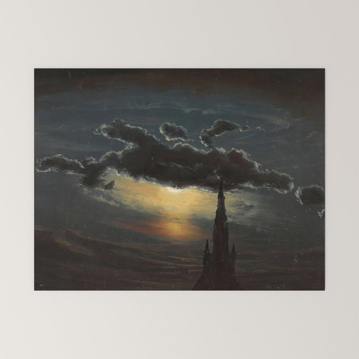 "Study of Clouds in Moonlight" by Knud Baade, 1848 Mini Art Print