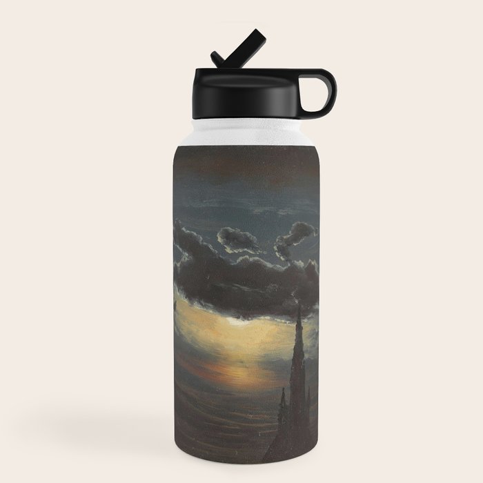 "Study of Clouds in Moonlight" by Knud Baade, 1848 Water Bottle