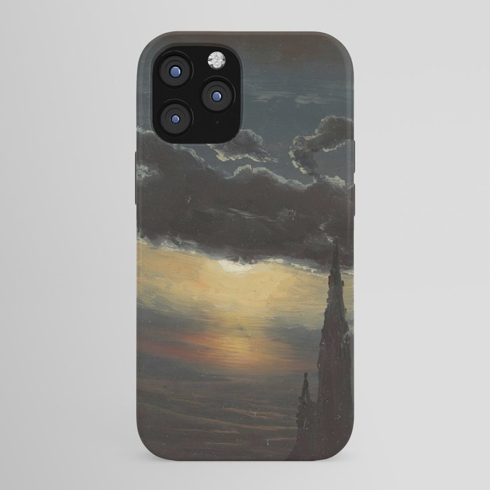 "Study of Clouds in Moonlight" by Knud Baade, 1848 iPhone Case