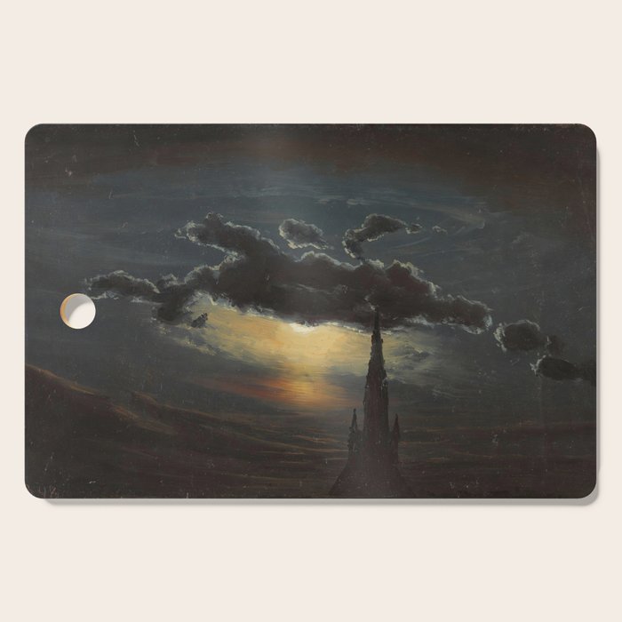 "Study of Clouds in Moonlight" by Knud Baade, 1848 Cutting Board