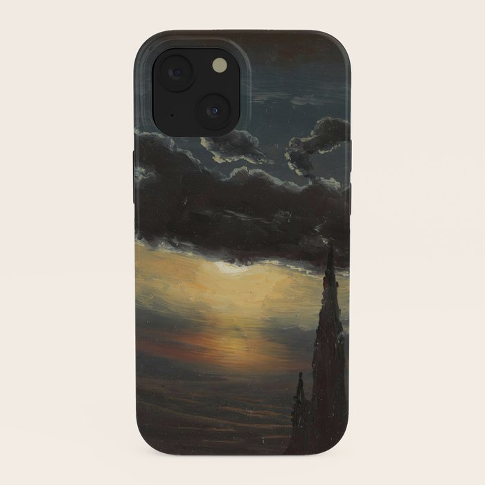 "Study of Clouds in Moonlight" by Knud Baade, 1848 iPhone Case