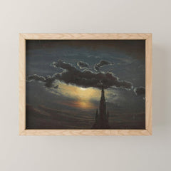 "Study of Clouds in Moonlight" by Knud Baade, 1848 Mini Art Print