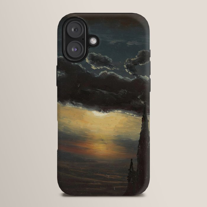 "Study of Clouds in Moonlight" by Knud Baade, 1848 iPhone Case
