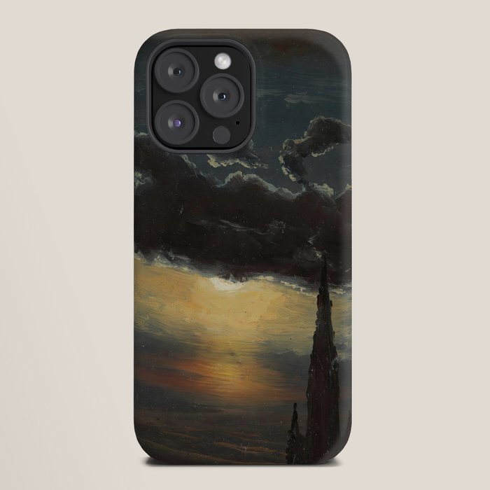 "Study of Clouds in Moonlight" by Knud Baade, 1848 iPhone Case