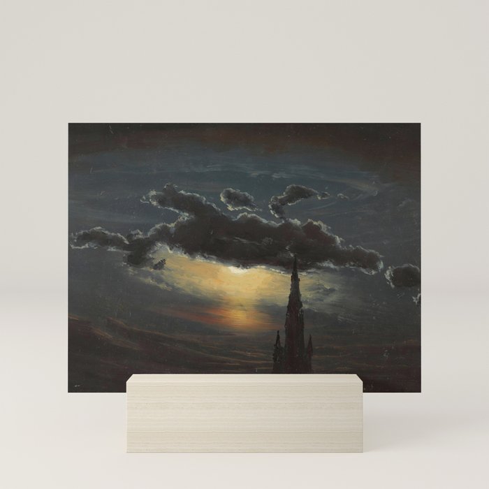"Study of Clouds in Moonlight" by Knud Baade, 1848 Mini Art Print