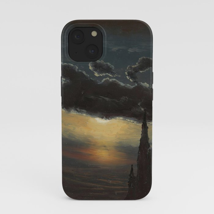 "Study of Clouds in Moonlight" by Knud Baade, 1848 iPhone Case