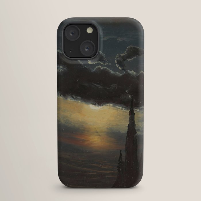 "Study of Clouds in Moonlight" by Knud Baade, 1848 iPhone Case