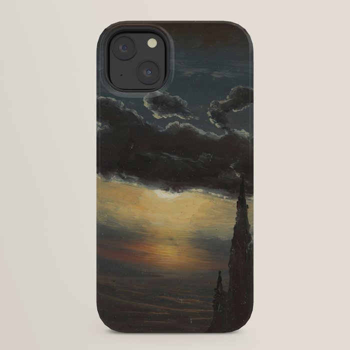 "Study of Clouds in Moonlight" by Knud Baade, 1848 iPhone Case