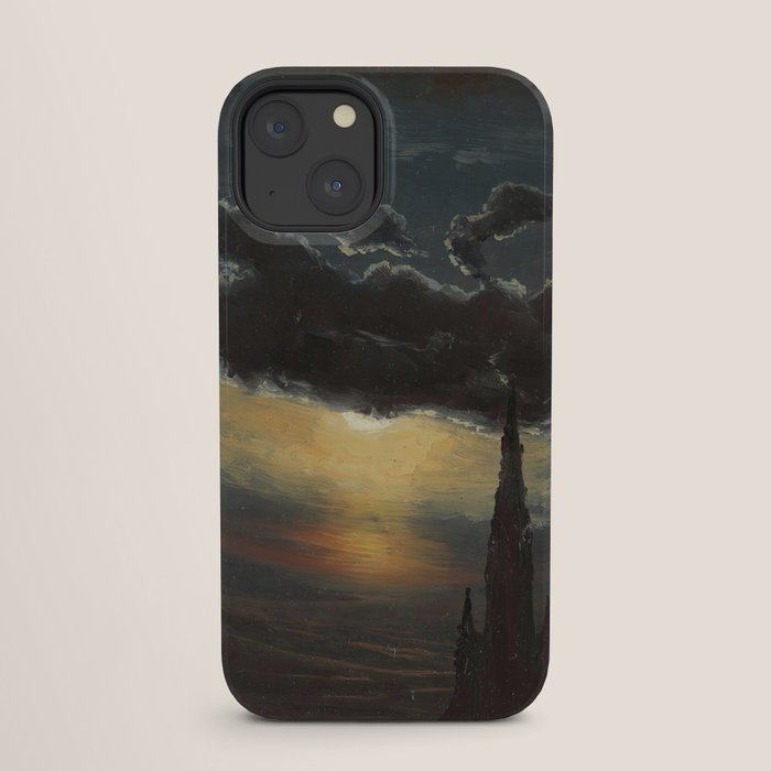 "Study of Clouds in Moonlight" by Knud Baade, 1848 iPhone Case
