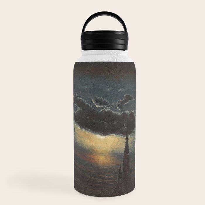 "Study of Clouds in Moonlight" by Knud Baade, 1848 Water Bottle