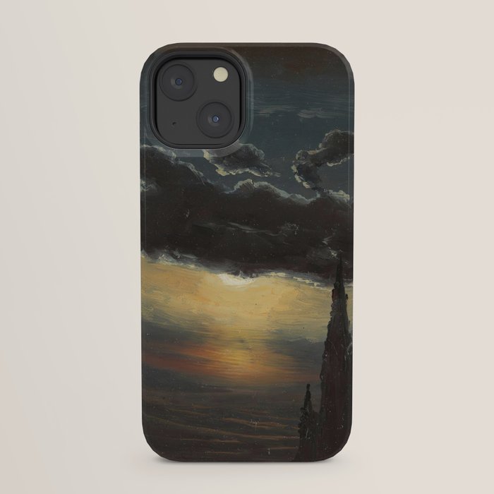 "Study of Clouds in Moonlight" by Knud Baade, 1848 iPhone Case