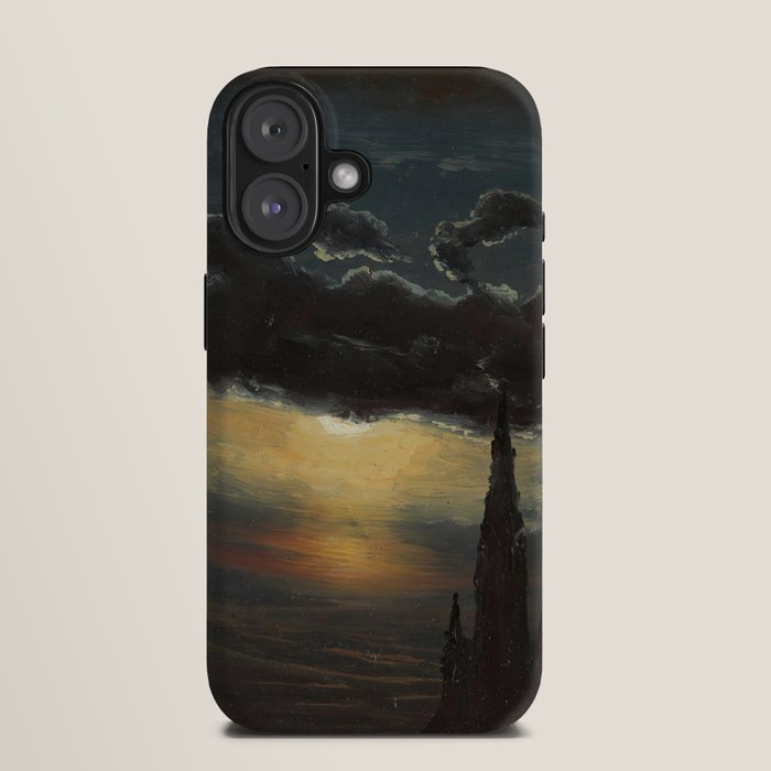 "Study of Clouds in Moonlight" by Knud Baade, 1848 iPhone Case