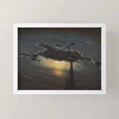"Study of Clouds in Moonlight" by Knud Baade, 1848 Mini Art Print