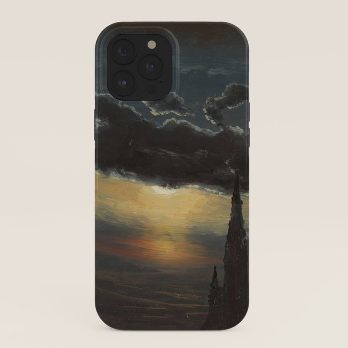 "Study of Clouds in Moonlight" by Knud Baade, 1848 iPhone Case