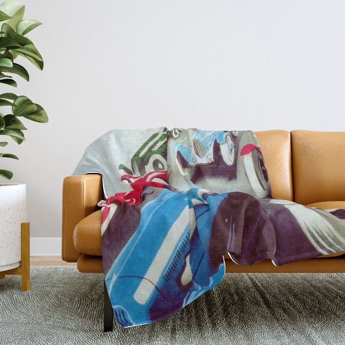 1932 Vintage 24 Hours of Le Mans French Auto Racing Wall Decor Throw Blanket