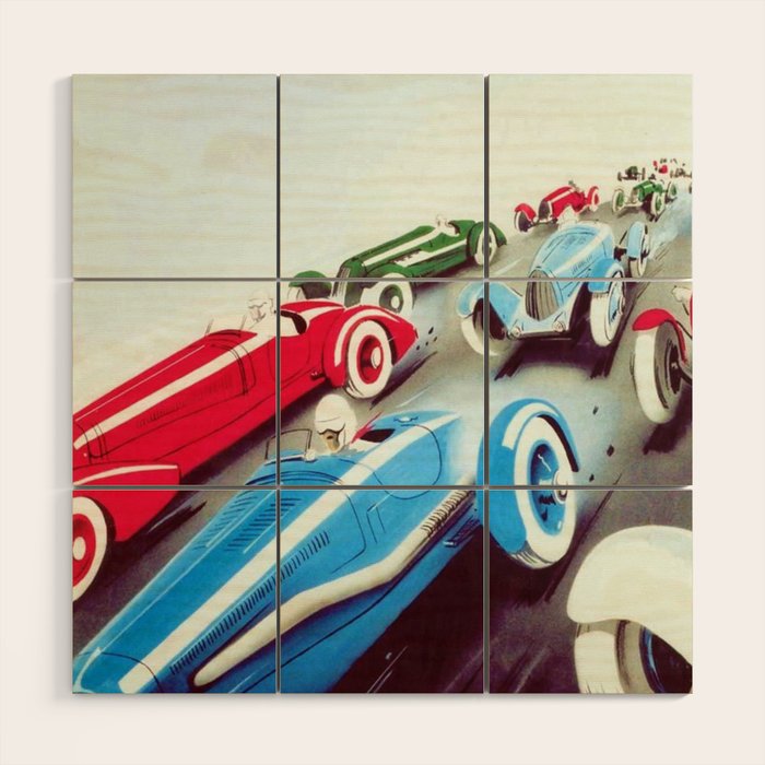 1932 Vintage 24 Hours of Le Mans French Auto Racing Wall Decor Wood Wall Art