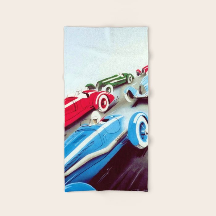 1932 Vintage 24 Hours of Le Mans French Auto Racing Wall Decor Bath Towel