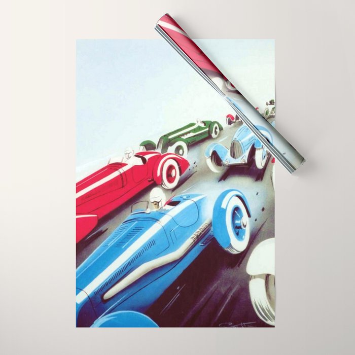 1932 Vintage 24 Hours of Le Mans French Auto Racing Wall Decor Wrapping Paper