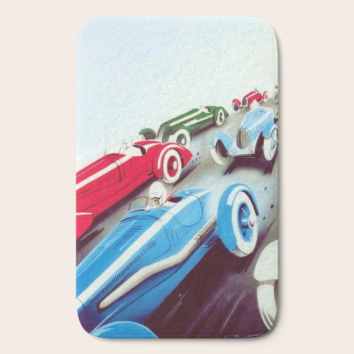 1932 Vintage 24 Hours of Le Mans French Auto Racing Wall Decor Bath Mat