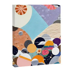 A Fantastic Journey, Graphic Collage Eclectic, Cutout Pop Art Contemporary, Snow Mountain Winter Textures Patterns, Geometric Digital Canvas Print