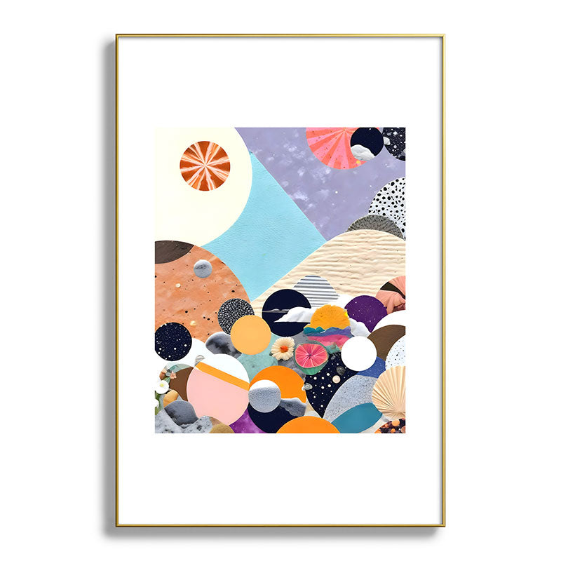 A Fantastic Journey, Graphic Collage Eclectic, Cutout Pop Art Contemporary, Snow Mountain Winter Textures Patterns, Geometric Digital Framed Art Print