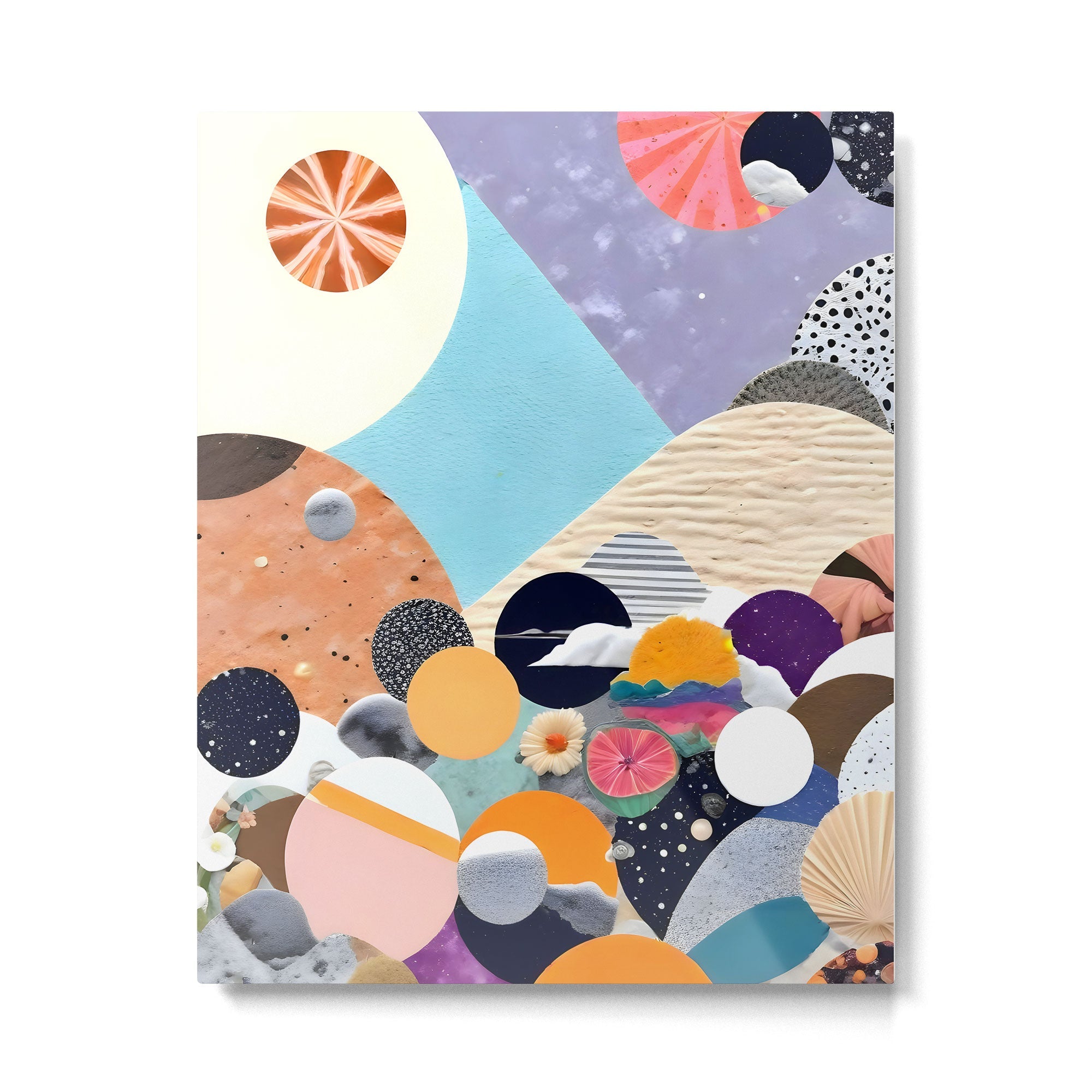 A Fantastic Journey, Graphic Collage Eclectic, Cutout Pop Art Contemporary, Snow Mountain Winter Textures Patterns, Geometric Digital Metal Print