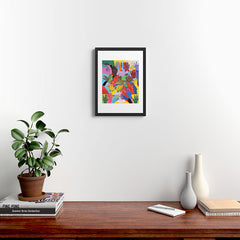 A Hand Is All We Need, Abstract Human Face Community, Humanity People Colorful Concept Positivity Framed Art Print