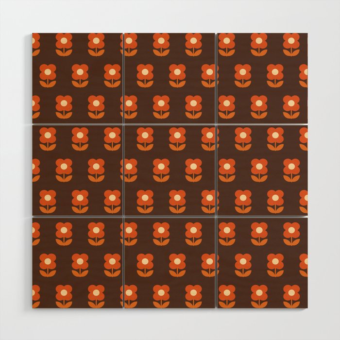 70s Flower Pattern #1 Wood Wall Art