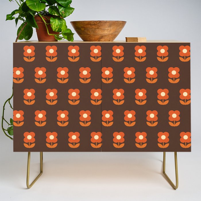 70s Flower Pattern #1 Credenza