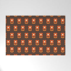 70s Flower Pattern #1 Welcome Mat