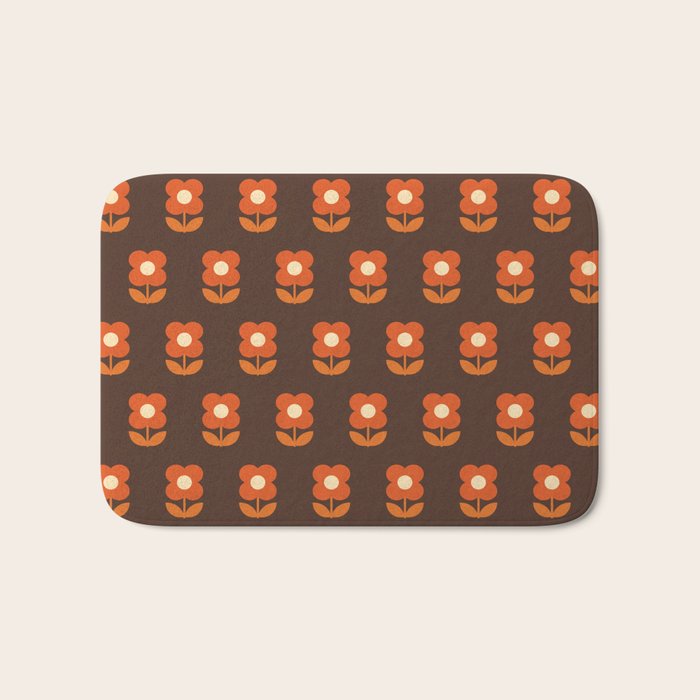 70s Flower Pattern #1 Bath Mat
